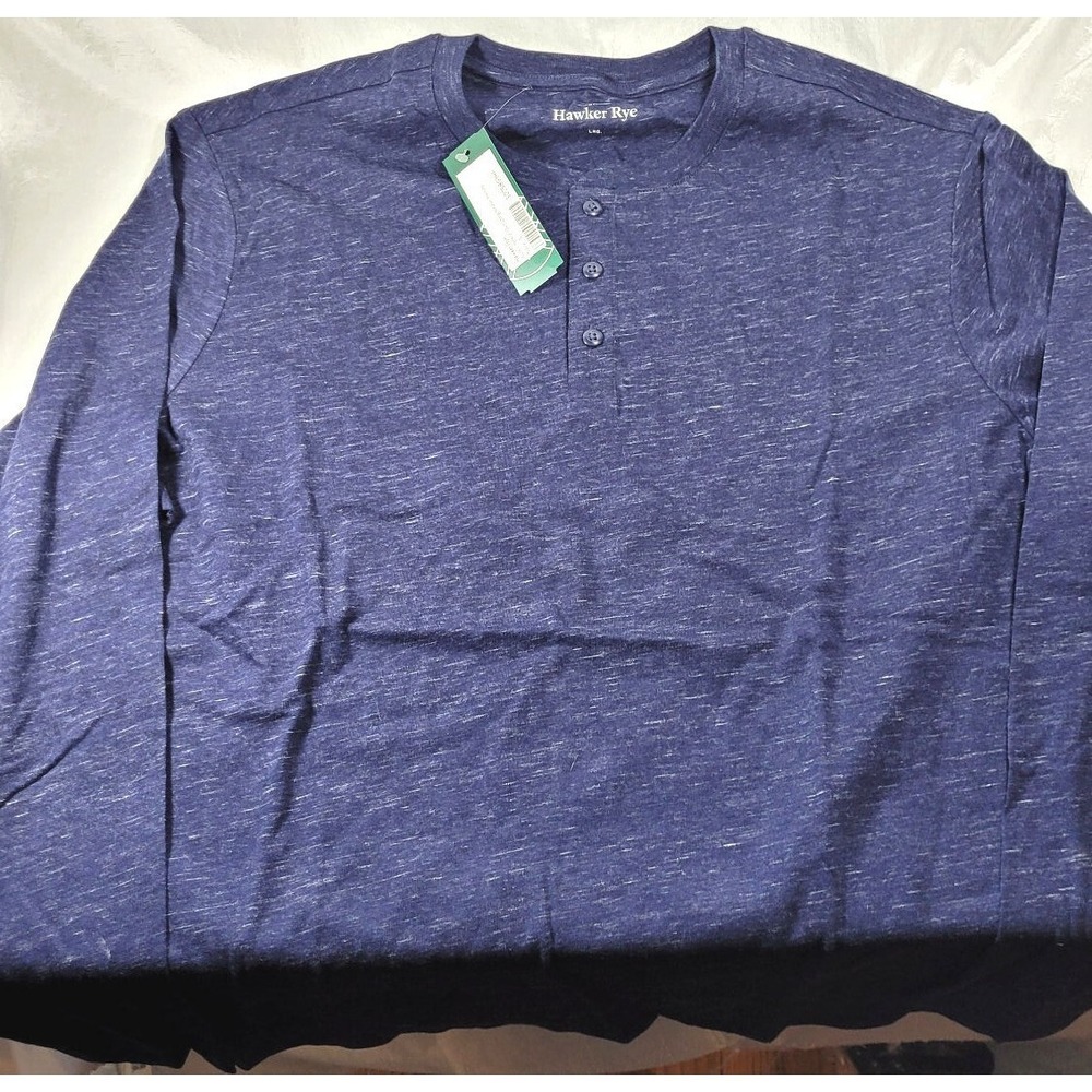 Stitch Fix Hawker Rye Austin Space-Dye Long Sleeve Henley - Navy - Large